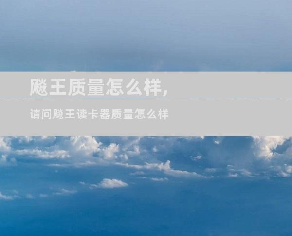 飚王质量怎么样,请问飚王读卡器质量怎么样